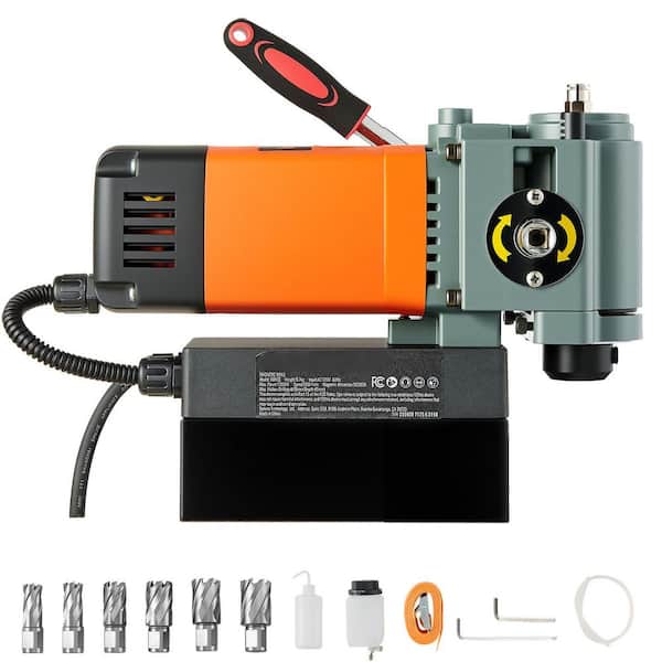 Low Profile Magnetic Drill Press, 1300 W, 1.4 in. Drilling Capacity, 2248 lbf Magnetic Force, Portable Design, 650RPM