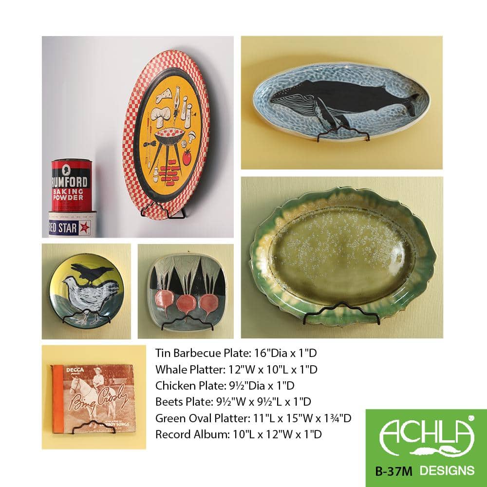 Medium Roman Bronze Metal Plate Wall Hanger 2-Pack