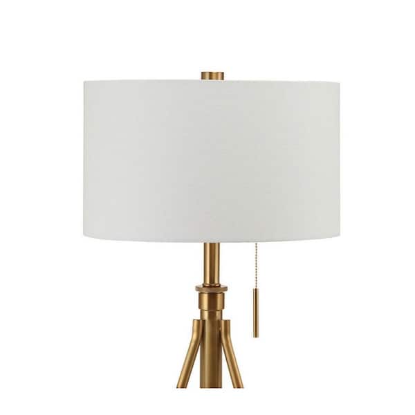 Jushua 32 in. H Brushed Gold Steel Tripod Legs Standard Floor Lamp