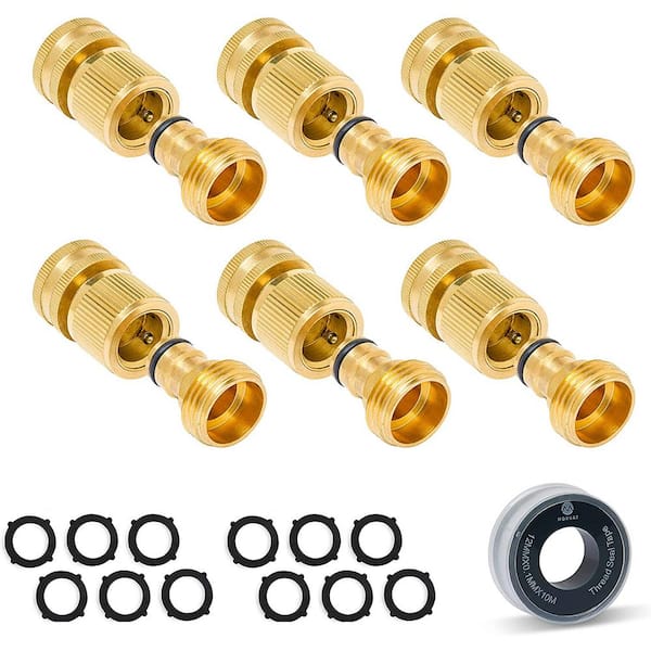 3/4'' Garden Hose Quick Connect Water Hose Fit Brass Female Male Connector Set 