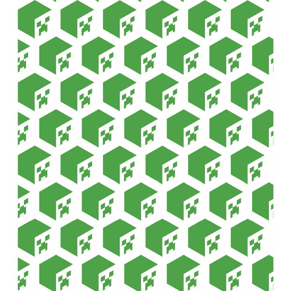 RoomMates Minecraft Creeper Face Green Vinyl Peel and Stick Matte