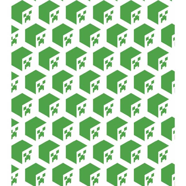 RoomMates Minecraft Creeper Face Green Vinyl Peel and Stick Matte Wallpaper  28.18 sq. ft. RMK12395RL - The Home Depot