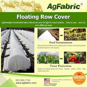 6 ft. x 25 ft. 0.55 oz. Row Cover Frost Blanket for Vegetable Plants and Seeds Protection Plant Covers Feeeze Protection