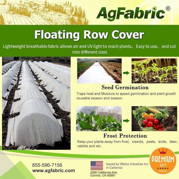 Agfabric 10 ft. x 25 ft. 0.55 oz. Warm Worth Floating Row Cover and Plant Blanket