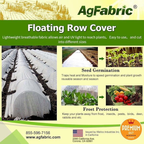 Agfabric 8 ft. x 24 ft. Warm Worth Floating Row Cover & Plant Blanket, 50g Fabric for Frost Protection