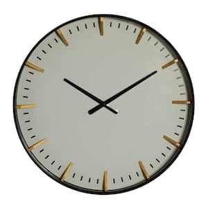 CosmoLiving by Cosmopolitan White Glass Contemporary Wall Clock