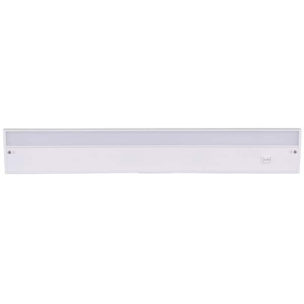 24 in. Hardwired/Plug-in White Finish Dimmable Warm White Integrated LED Linkable Under Cabinet Light