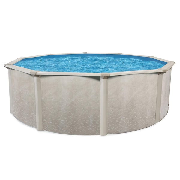 AQUARIAN 21 ft. W x 52 in. Deep Hard Sided Steel Framed Round Above ...