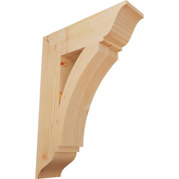 Ekena Millwork 5.5 in. x 30 in. x 22 in. Douglas Fir Thorton Traditional Smooth Bracket