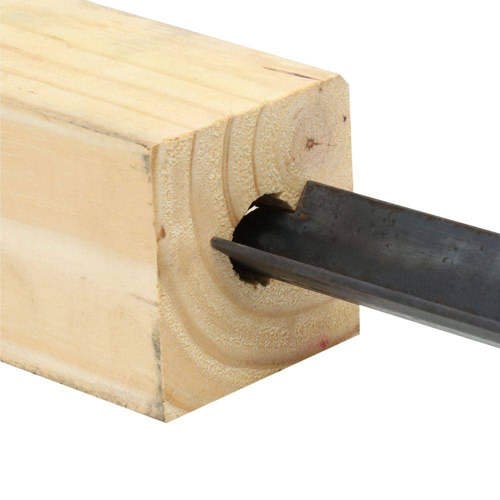 Pine Wood and Black Steel Mailbox Post Anchor Kit