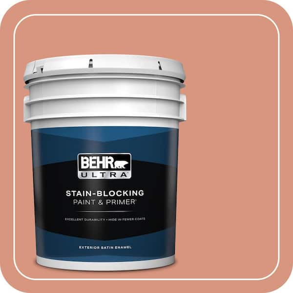 BEHR ULTRA 5 gal. #BIC-17 Tropical Blooms Satin Enamel Exterior Paint & Primer