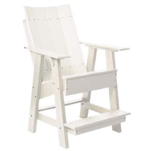 Contemporary White Plastic Outdoor High Adirondack Chair