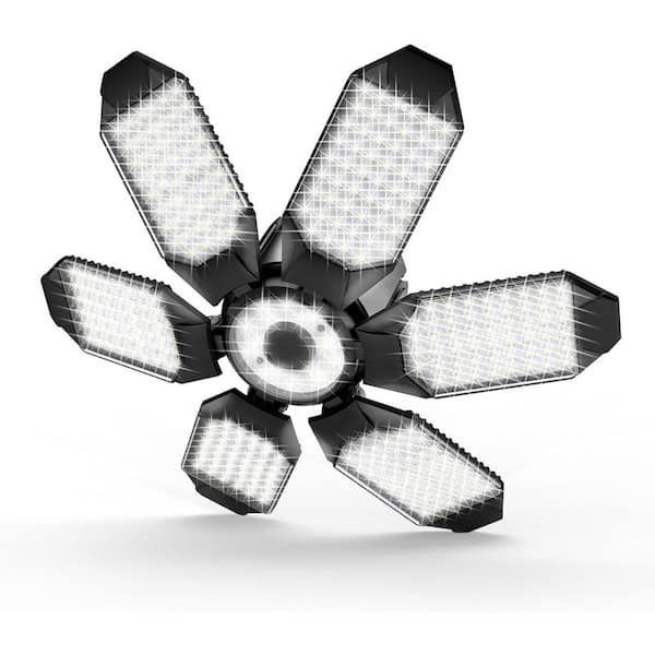 16000-Lumens LED Garage Ceiling Light 160W 6500K Super Bright with 6 Deformable Panels for Basement Workshop