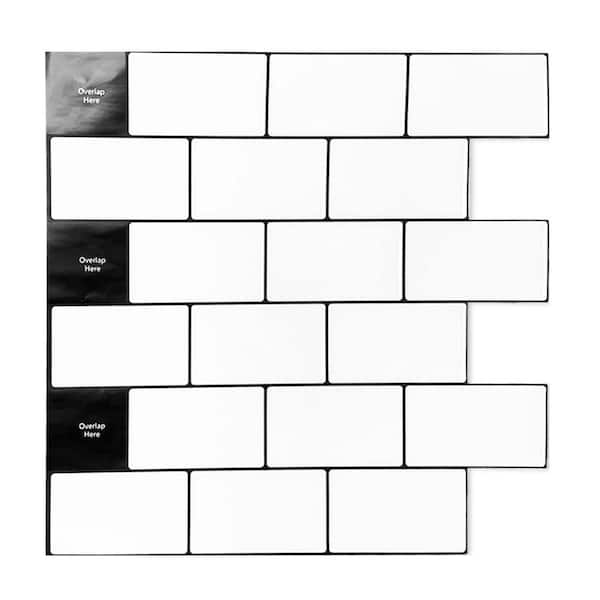 LongKing White Squre 12 in. x 12 in. Peel and Stick Wall Tile Backsplash (10-Pack) LongKing White Squre 12 in. x 12 in. Peel and Stick Wall Tile Backsplash (10-Pack)