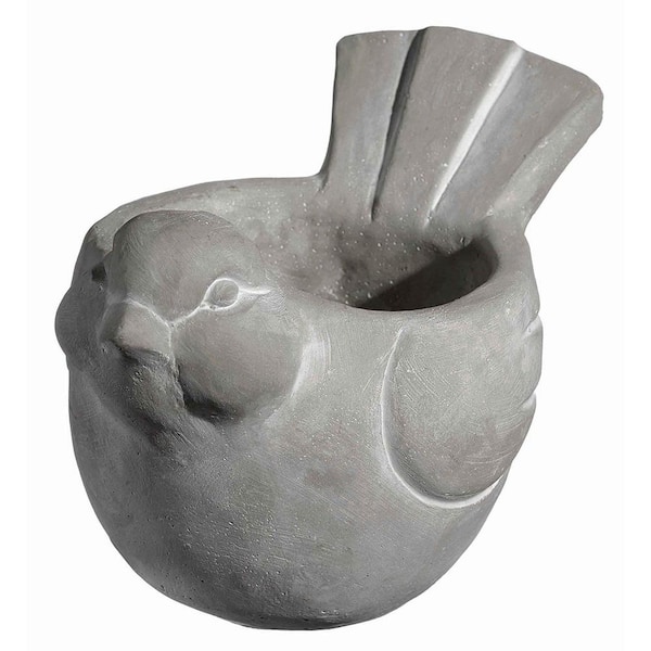 CHG CLASSIC HOME & GARDEN Small Natural Cement Bird Planter