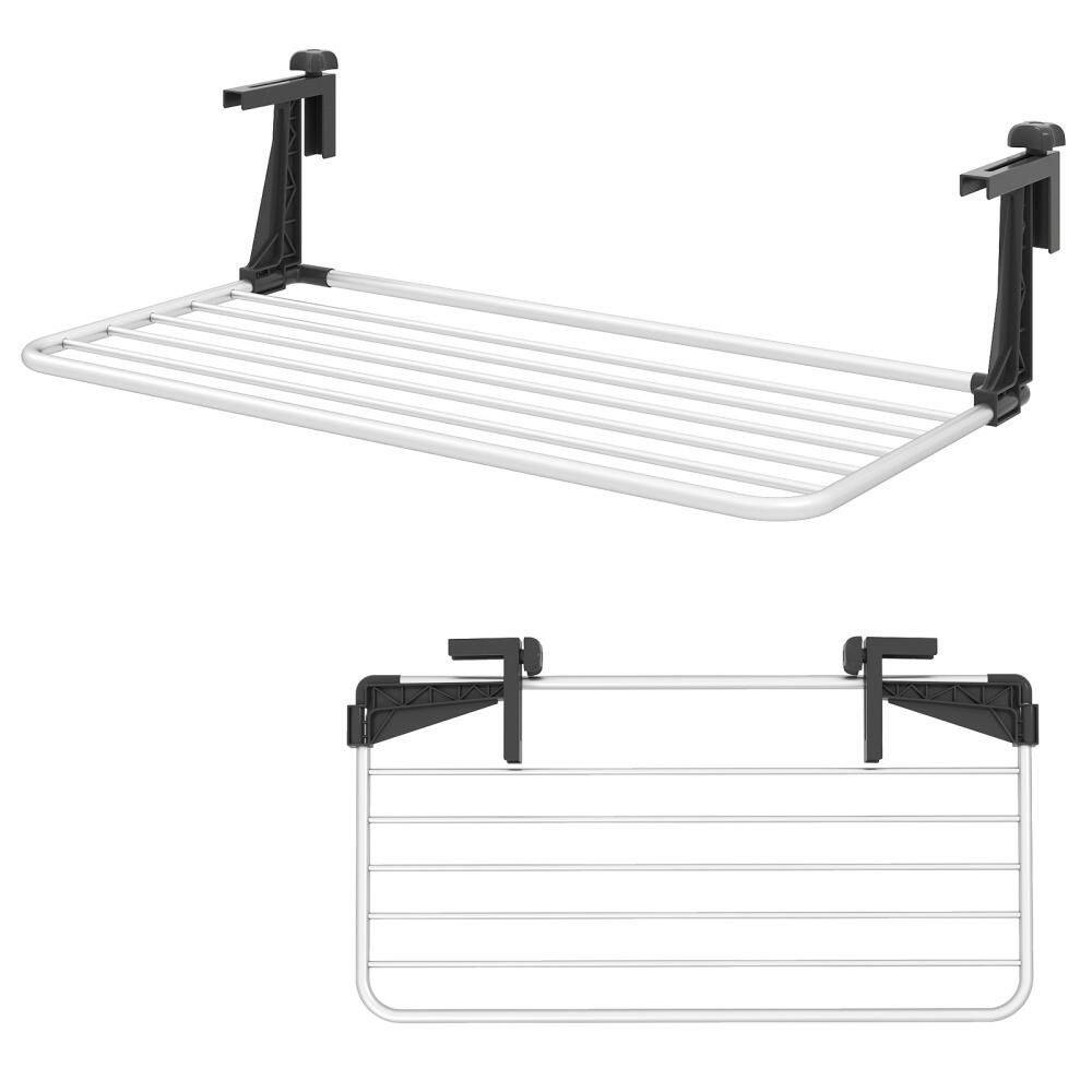Gymax Black Metal Portable Free Standing Clothes Drying Rack with ...