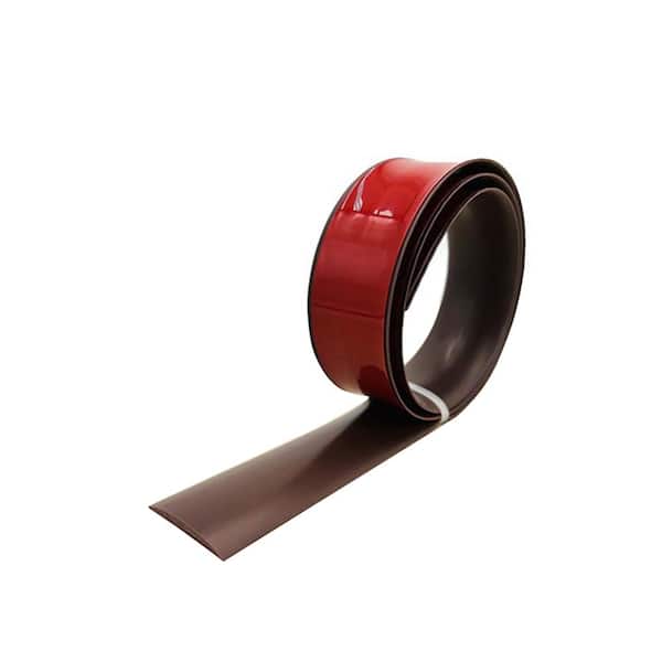 1.5 in. x 16.4 ft. Brown Floor Transition Strip Self Adhesive For Joining Floor Gaps, Carpet Threshold Transition
