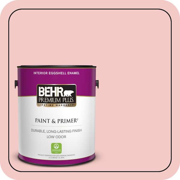 BEHR PREMIUM PLUS 1 gal. #T12-20 First Peach Eggshell Enamel Low