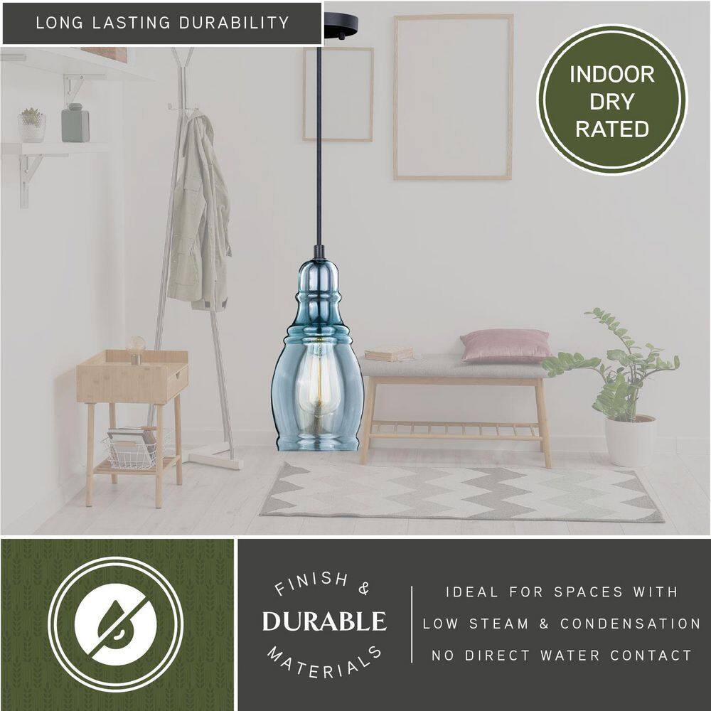 Millie Mini Jar Pendant in Oil Rubbed Bronze with Glass Shade