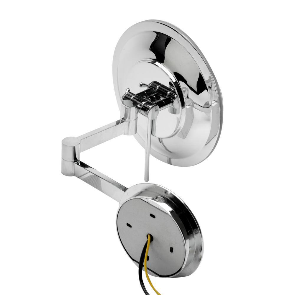 Elegant Polished Chrome 15.5" LED Lighted Wall Mount Magnifying Mirror