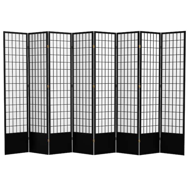 7 ft. Black 8-Panel Room Divider