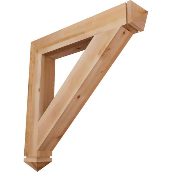 Ekena Millwork 5.5 in. x 42 in. x 42 in. Western Red Cedar Traditional Arts and Crafts Smooth Bracket