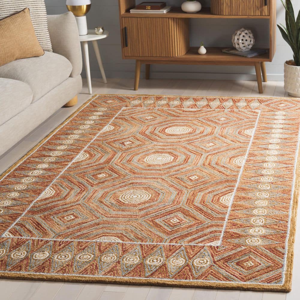 Micro-Loop 8 ft. x 10 ft. Rust/Ivory Geometric Chevron Area Rug price history on PriceWatchPro