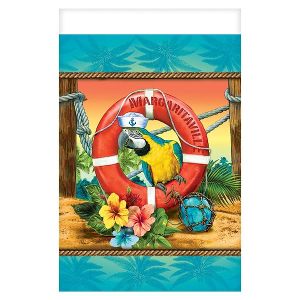Amscan Summer 96 in. x 54 in. Multi-Color Plastic Margaritaville Table Cover (3-Pack)