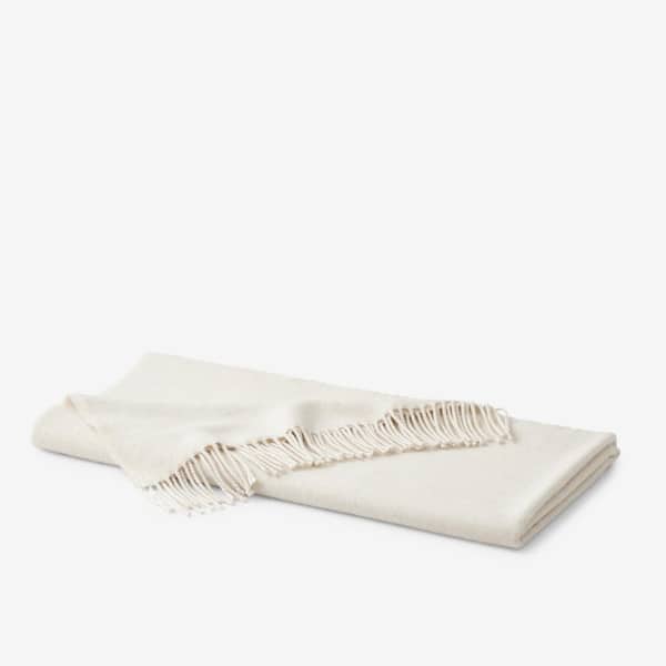 The Company Store Legends Luxury Lambswool Ivory Throw Blanket