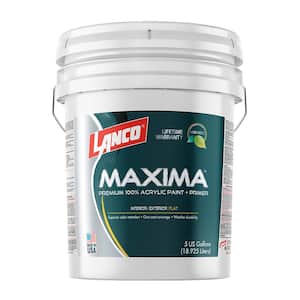 5 gal. White and Pastel Base Maxima 2-in-1 Flat Interior/Exterior Multi-Surface Latex Paint and Primer in One