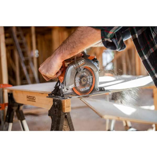 RIDGID - 18V SubCompact Brushless Cordless 6-1/2 in. Circular Saw Kit with 4.0 Ah MAX Output Battery and Charger