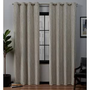 Forest Hill Linen Nature Woven Room Darkening Grommet Top Curtain, 52 in. W x 84 in. L (Set of 2)