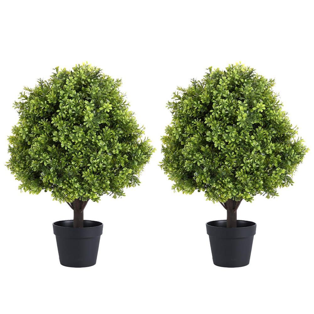 HOYMN 2 ft. Artificial UV-Resistant Indoor/Outdoor Boxwood Topiary