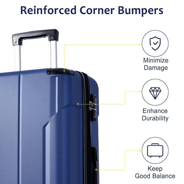 Merax 29.9 in. Blue ABS Hardside Luggage Spinner Expandable