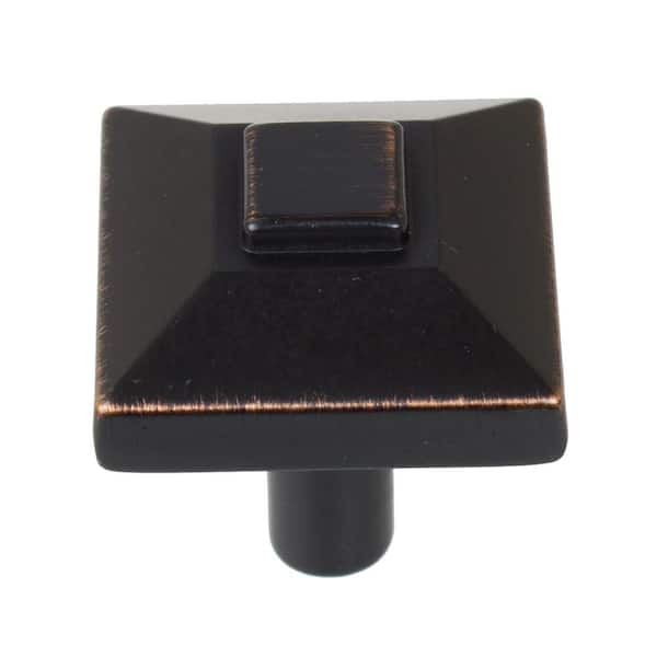 GlideRite 7/8 in. Oil Rubbed Bronze Square Pyramid Cabinet Knob (10-Pack)