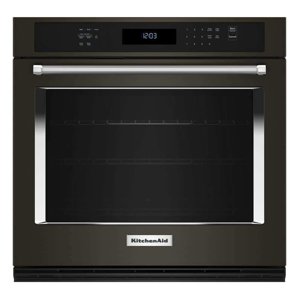 27 in. Single Electric Wall Oven with Convection Self-Cleaning in Black Stainless Steel with PrintShield Finish