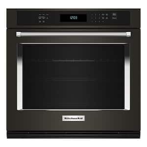 27 in. Single Electric Wall Oven with Convection Self-Cleaning in Black Stainless Steel with PrintShield Finish