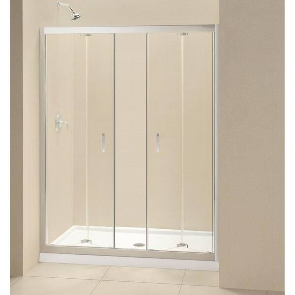 DreamLine Butterfly 30 in. x 60 in. x 74-3/4 in. Standard Fit Shower Kit with Bi-Fold Shower Door and Left Hand Drain Base