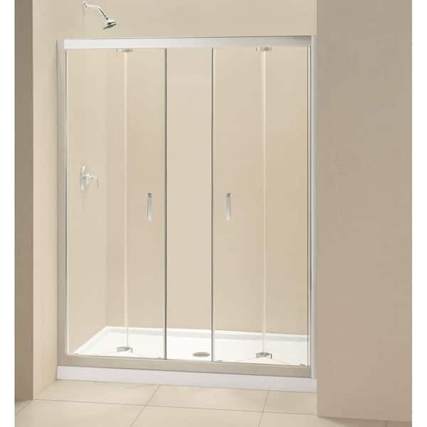 DreamLine Butterfly 34 in. x 60 in. x 74-3/4 in. Standard Fit Shower Kit with Bi-Fold Shower Door and Left Hand Drain Base
