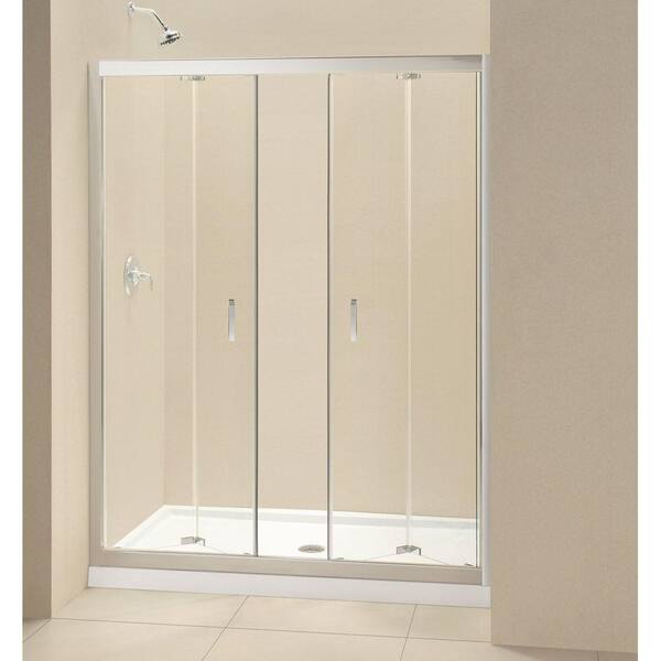 DreamLine Butterfly 36 in. x 60 in. x 74.75 in. Standard Fit Shower Kit with Bi-Fold Shower Door and Center Drain Base
