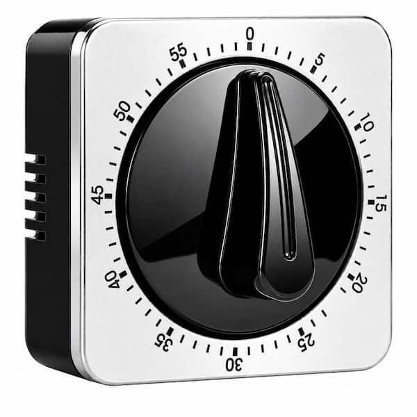 Mechanical Kitchen Countdown Timer with Loud 85 dB Alarm, Magnetic Backing, Stainless Steel Body