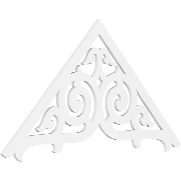 Ekena Millwork 1 in. x 72 in. x 36 in. (12/12) Pitch Athens Gable Pediment Architectural Grade PVC Moulding