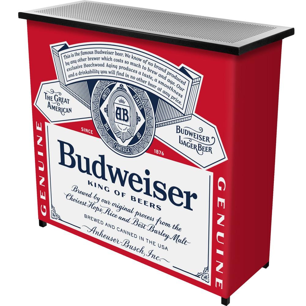 Budweiser Label Design Red 36 in. Portable Bar