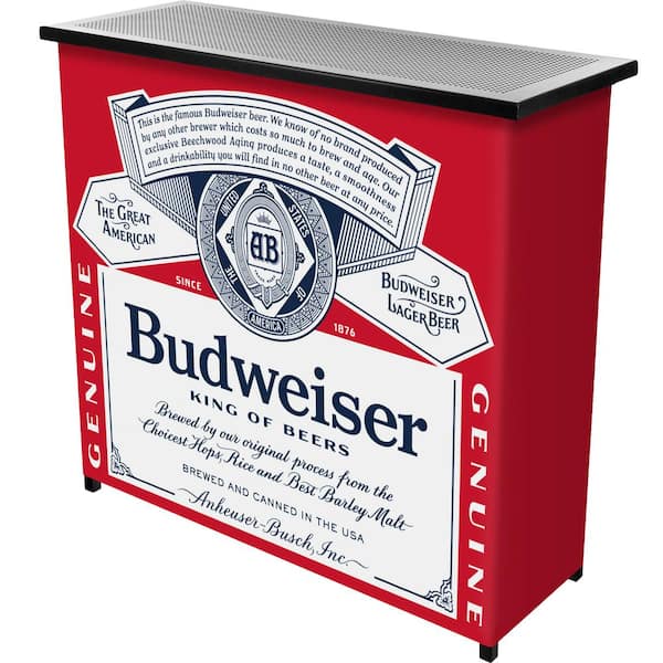 Unbranded Budweiser Label Design Red 36 in. Portable Bar