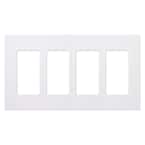 Claro 4 Gang Wall Plate for Decorator/Rocker Switches, Gloss, White (CW-4-WH) (1-Pack)