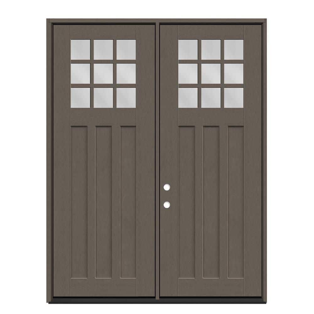 Regency 72 in. x 96 in. 1/4 9L-SDL Clear Glass RHIS Ashwood Fiberglass Double Prehung Front Door with 4-9/16 Jamb price history on PriceWatchPro