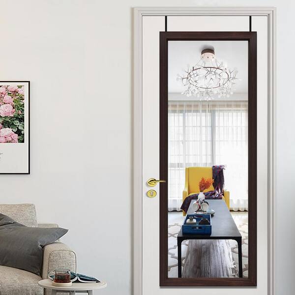 Lirago 18 in. x 51 in. Modern Style Rectangle Mirror Simple Framed Brown Door Mirror Full Length Wall Mirror