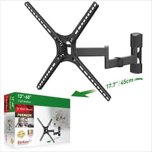 Barkan 29" to 56" Full Motion - 4 Movement Flat / Curved TV Wall Mount, Black, Patented, Touch & Tilt, Screen Leveling