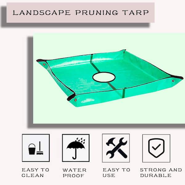KIWDZFU Pruning Tarp 78.7 x 78.7 Waterproof Landscape Tarp