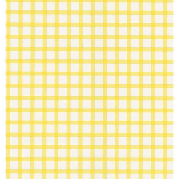 National Geographic Yellow Plaid Wallpaper Sample